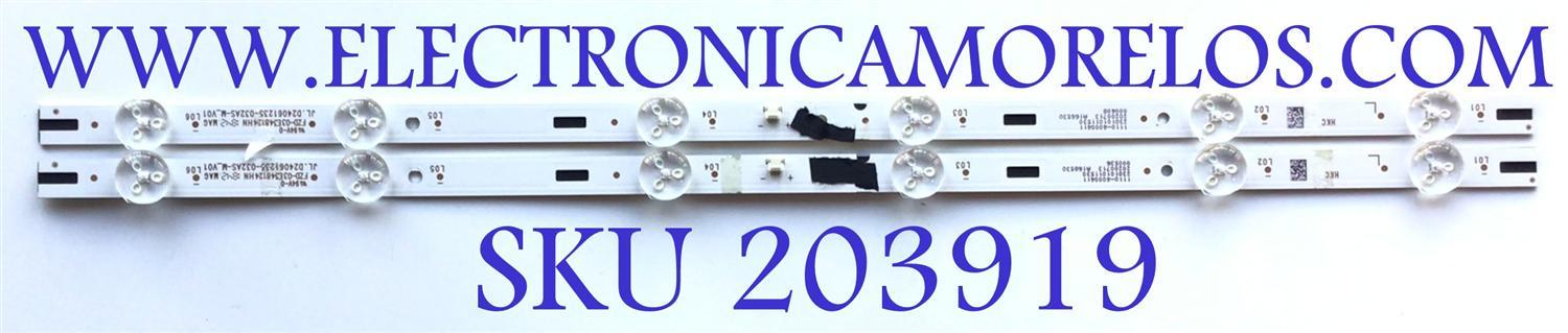KIT DE LEDS PARA TV WENSTINHOUSE ( 2 PZ ) / NUMER DE PARTE JL.D24061235-032AS-M_V01 / FZD-03E38124HN / 1110-4000411 / 230101011530 / 20200713 / A16G530 / MODELO WD24HJ1100